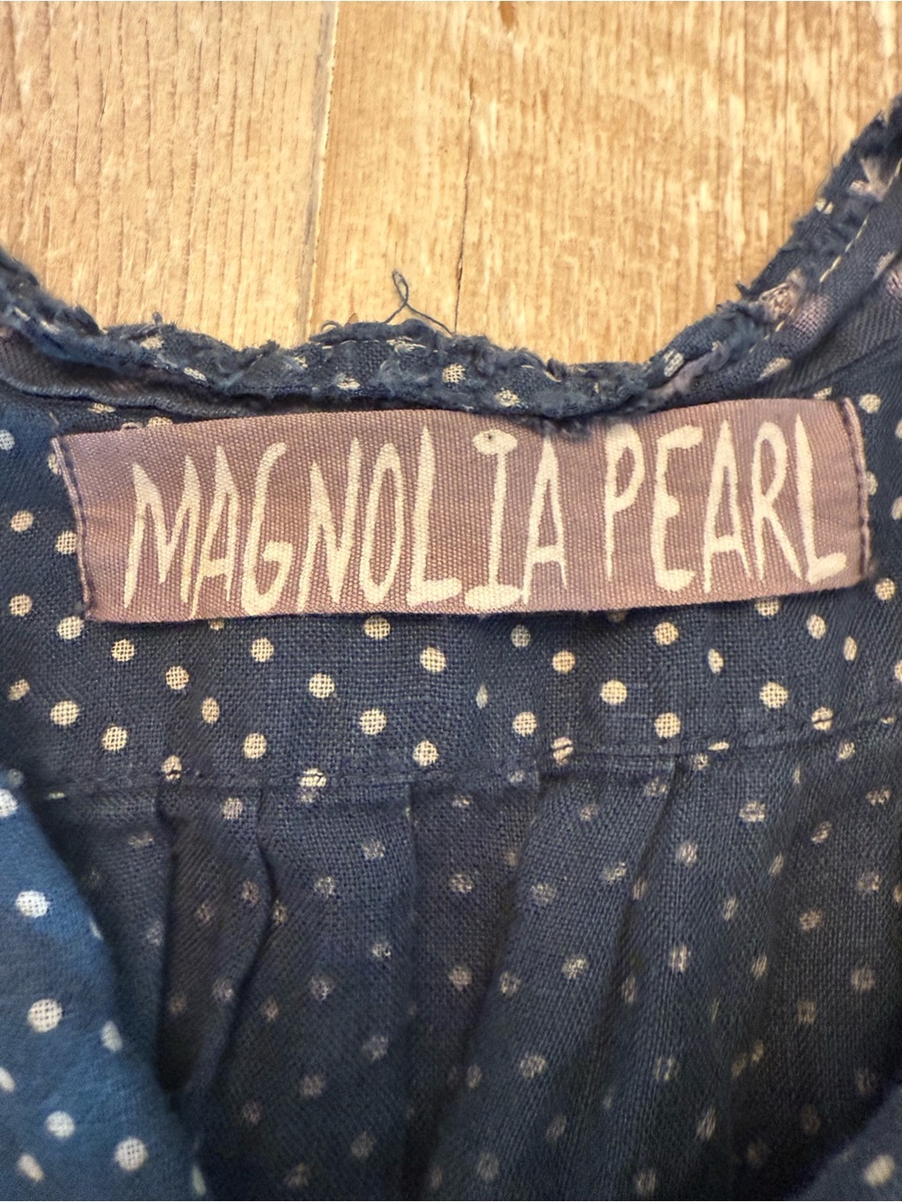 Magnolia Pearl Indigo Polka Dot Henry Top 926 Charlie OS NWOT - Picture 10 of 16